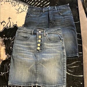 Denim Button-Up Skirt